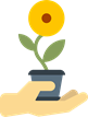 icon of hand holding potted flower